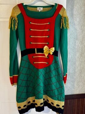 Born Famous XL Christmas Elf Sweater Dress Ugly Christmas Holiday Costume